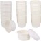 50 SET 6 OZ Disposable White Ice Cream Cups with Lids Medium Hot and Cold To Go Cups Paper Cup Takeout Food Container